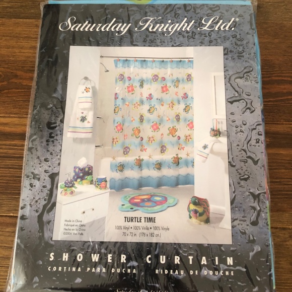 NEW Kids Turtle Time Shower Curtain - Picture 2 of 3